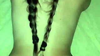 my beautiful blonde girlfriend with pigtails gives valentines cumshot