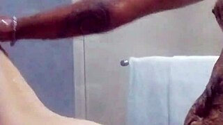 horny girlfriend gets doggystyle in shower
