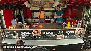 Scarlett Jones opens her food truck for the first time and attracts customers