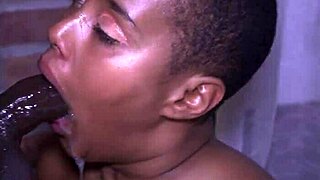 Short hair, don't care, but big black cock blowjob with ebony milf is what matters