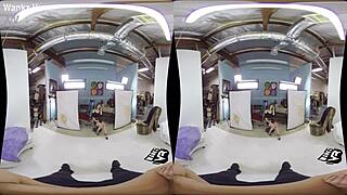 in this wankzvr scene, stella cox gives a pov money shot with her shaved pussy and big boobs