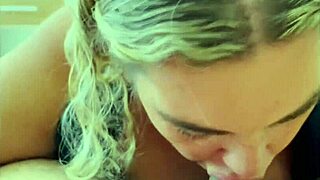 Blonde Uses Mouth for Creampie