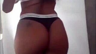 Look at that big booty latina Isabella stripping her clothes off.