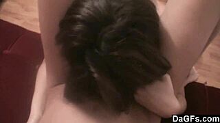dagfs - teen 18+ brunettes lick each other in 69 while filming