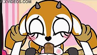 Rough blowjob in cartoon parody