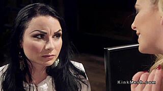 Man, I can’t even... busty dominatrix totally owns tied babe’s ass!