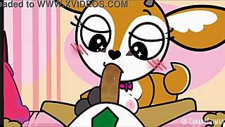 Rough blowjob in cartoon parody