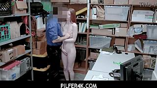 Cewek 18+ Pepper Hart Ketahuan Maling dan Dientot Keras di Kantor Toko Oleh Polisi Amatir