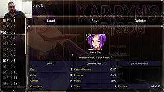 Karryn masturbates in prison hentai game 😈