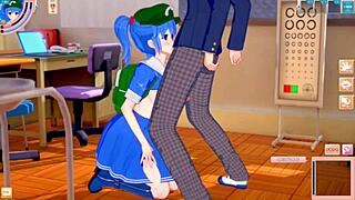 Nitori Kawashiro Boobs Rubbed Intensely in Hentai