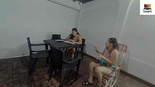 My lesbian whore neighbor seduces me to lick my ass part one