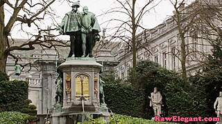 European interracial babe in close-up POV scene