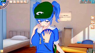Nitori Kawashiro Boobs Rubbed Intensely in Hentai
