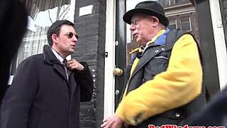 Dutch lingerie model receives foot worship. Stockings and shoes highlight the reality scene.