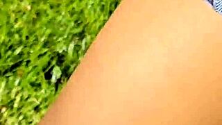 Outdoor Ebony Sucking Master's Cock For Cumshot Contrast