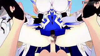 Bianka Ataegina rides Durandal in a blonde POV hentai scene