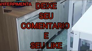 Brazilian cousin gets fucked on the table after calling for help, leading to big orgasm.