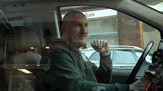 Two dark haired hotties pick up dude on streets for bent over fucking and cowgirl riding