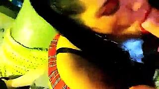 Shemale Slut Enjoys Smoking While Giving Intense Blowjob On Hard Cock In Detailed Scene