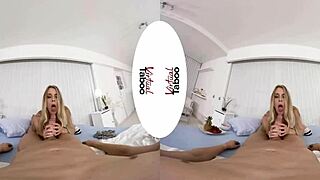 Blonde delivers taboo blowjob to special boy