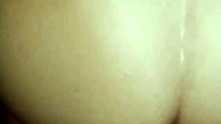 this homemade anal plug in the lover's ass is so intense