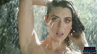 latina milf brett barletta strips in garden