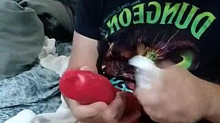 is that chastity cage turning you on while playing with bad dragon?