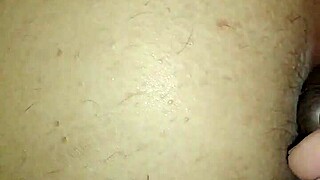 this homemade anal plug in the lover's ass is so intense