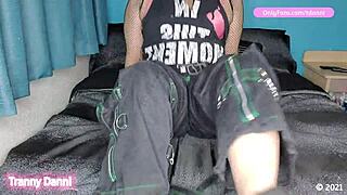 Emo goth skater danni explores foot domination in a unique style