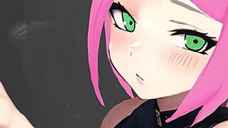 Sakura Gives Uncensored Handjob In Hentai.