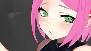 Sakura Gives Uncensored Handjob In Hentai.