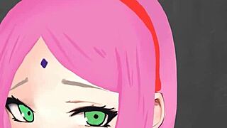 Sakura Gives Uncensored Handjob In Hentai.