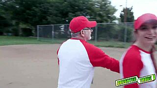 blonde mature teen 18+ pummels brunette's pussy deep