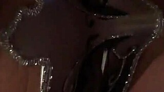 my wife getting a facial mask on