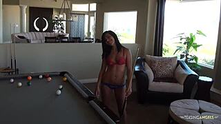 Playing Snooker Naked Gets Ember James So Aroused She Sucks A Massive Cock