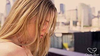 Charlie's Wet Pussy Gets Drilled By Her Own Louboutins On The Rooftop