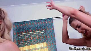 Step mom and teen partner friends at dorm party with blowjob handjob group action