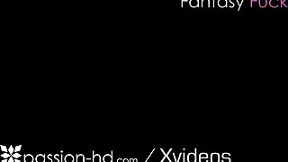 I can't believe this blonde cums so hard in a fantasy teacher sex scene on Passion-HD.