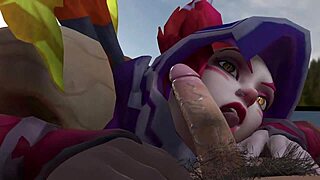 xayah deepthroats in 3d league parody