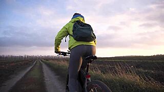 Can This Tight Yoga Pants Teen Handle Doggy on Bike?