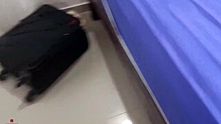 Horny sister gives blowjob on family outing?