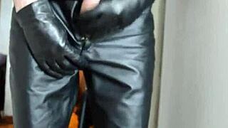 Jerking In Leather Pants