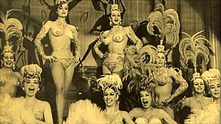 vintage showgirls undressing in retro striptease