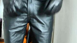 Jerking In Leather Pants