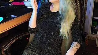 stepdaughter lights up a cigarette casually