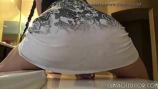 this teen amateur FUCKS her sexy ass on a dildo