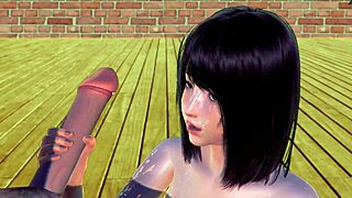 Uncensored japanese hentai anime blowjob and handjob.