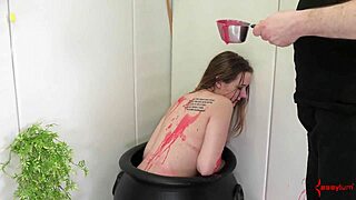 cute blonde teen endures painal punishment with anal and blowjob