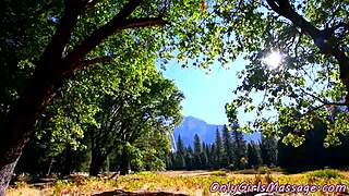 Busty lesbians massage their cunts with oral and 69