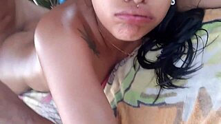 i gave her bondage and fucking for happy ending, creampie in ass and cum in throat